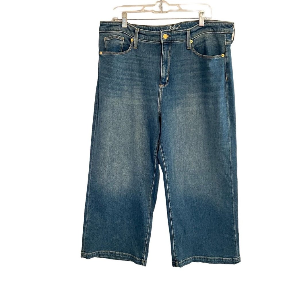 Universal Thread Highest Rise Wide Leg Denim Crop Pants Women Size 18 / 34 Blue